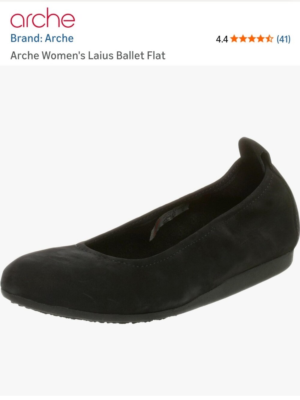 Arche Black Suede Ballet Flats